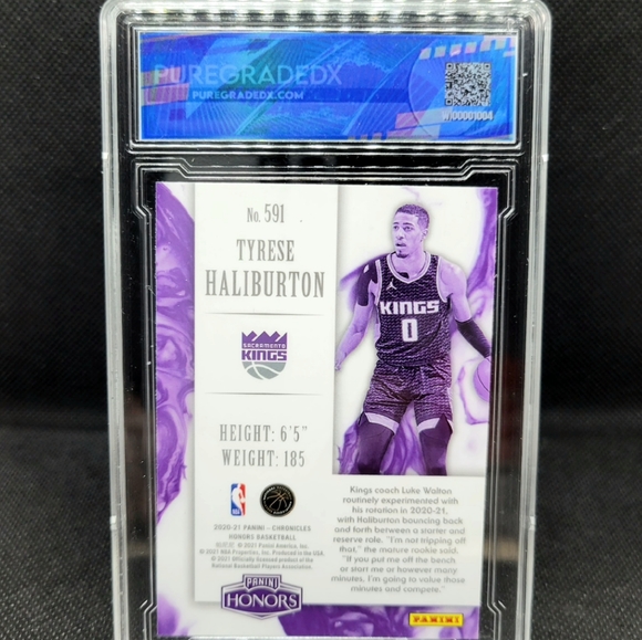 2020-21 Panini Honors Tyrese Haliburton Rookie #591 PGX Graded 10 Gem Mint 💎 RC - Picture 4 of 5